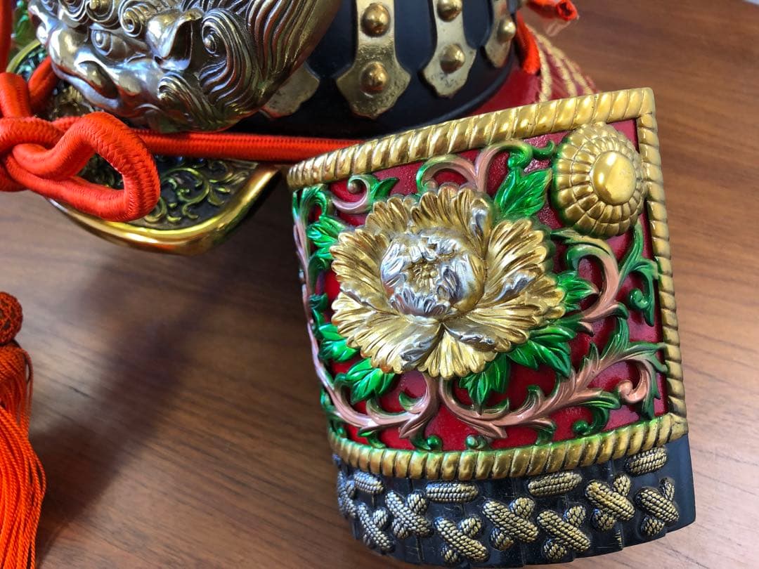 【兜飾】牡丹獅子星兜 Japanese Helmet Kabuto 戦国