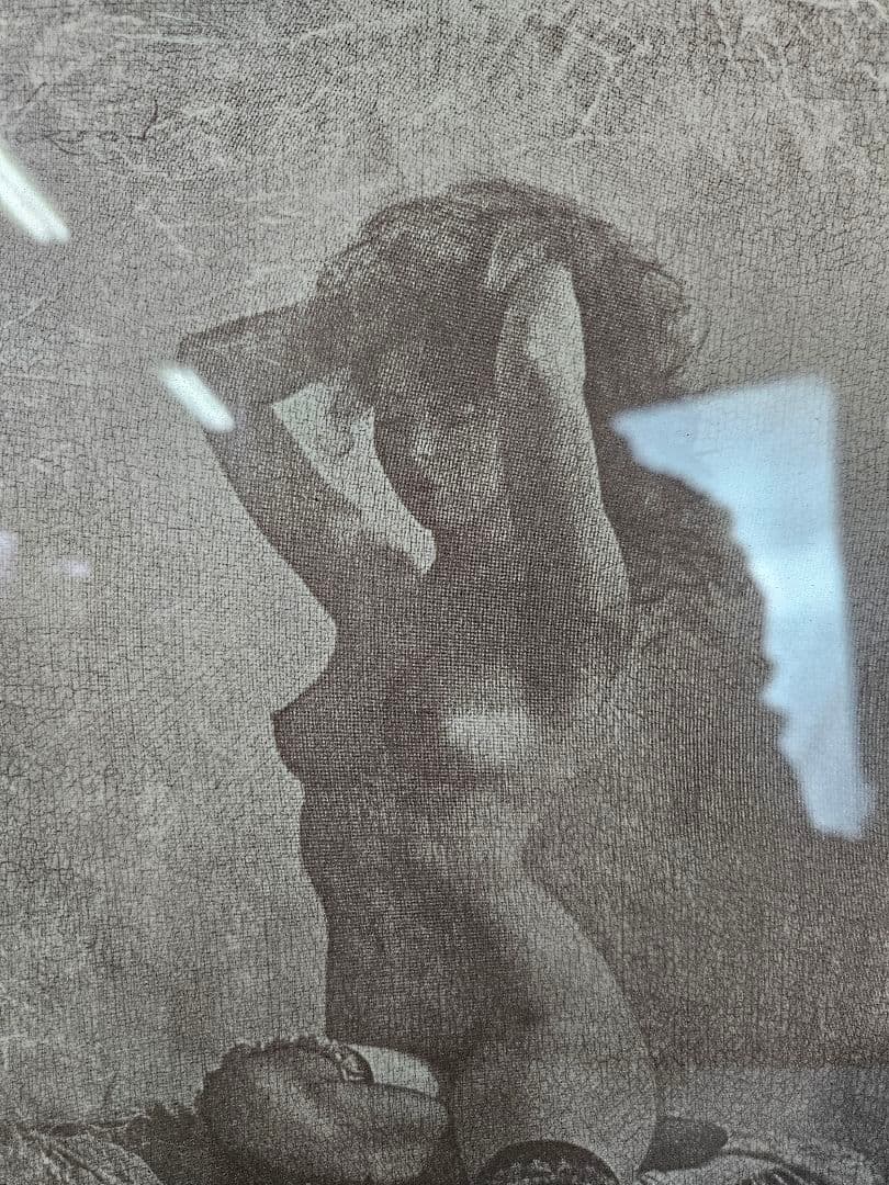 Vtg R Hendrickson 裸婦 ヌード プリント 木製額装 アート