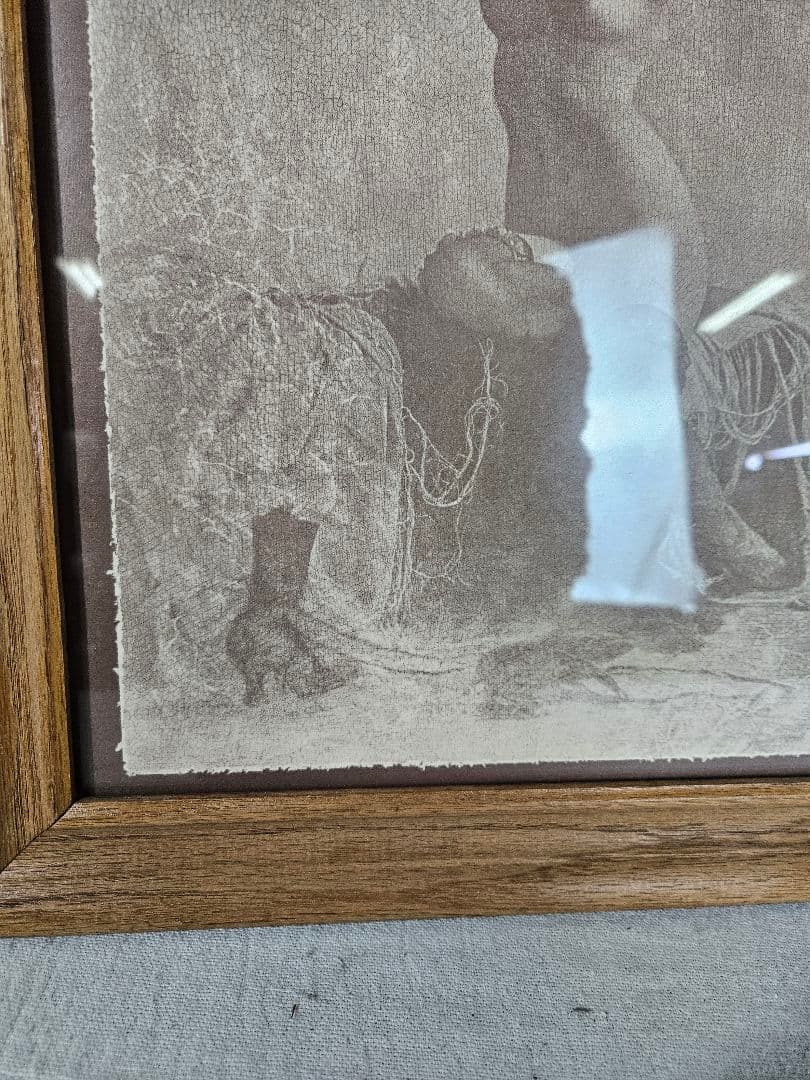 Vtg R Hendrickson 裸婦 ヌード プリント 木製額装 アート