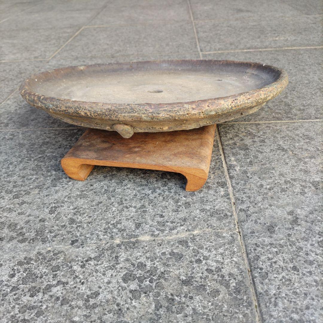 義村秀峰の盆栽鉢、山野草鉢、年代物、常滑焼民芸工芸士、常滑焼、古鉢、