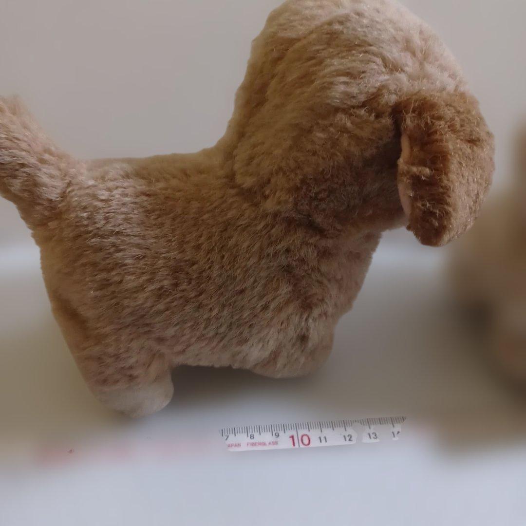 可動式　子犬　ぬいぐるみ　音が鳴る　２つセット　昭和レトロ　当時物