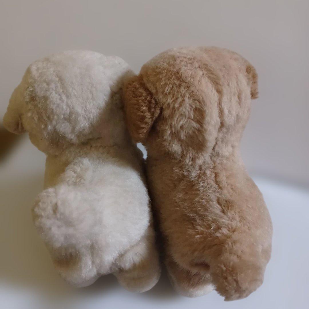 可動式　子犬　ぬいぐるみ　音が鳴る　２つセット　昭和レトロ　当時物