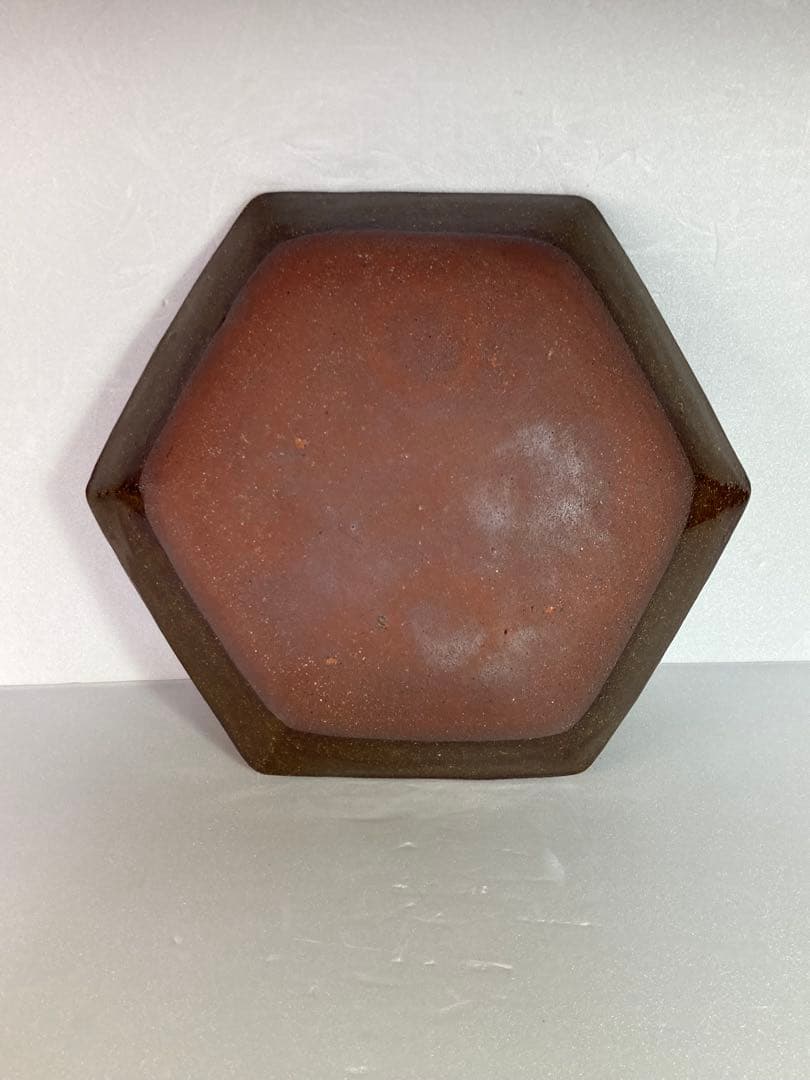舩木研兒　鐵飴釉六角皿　舩木研児　布志名焼 角皿　民藝　船木研児