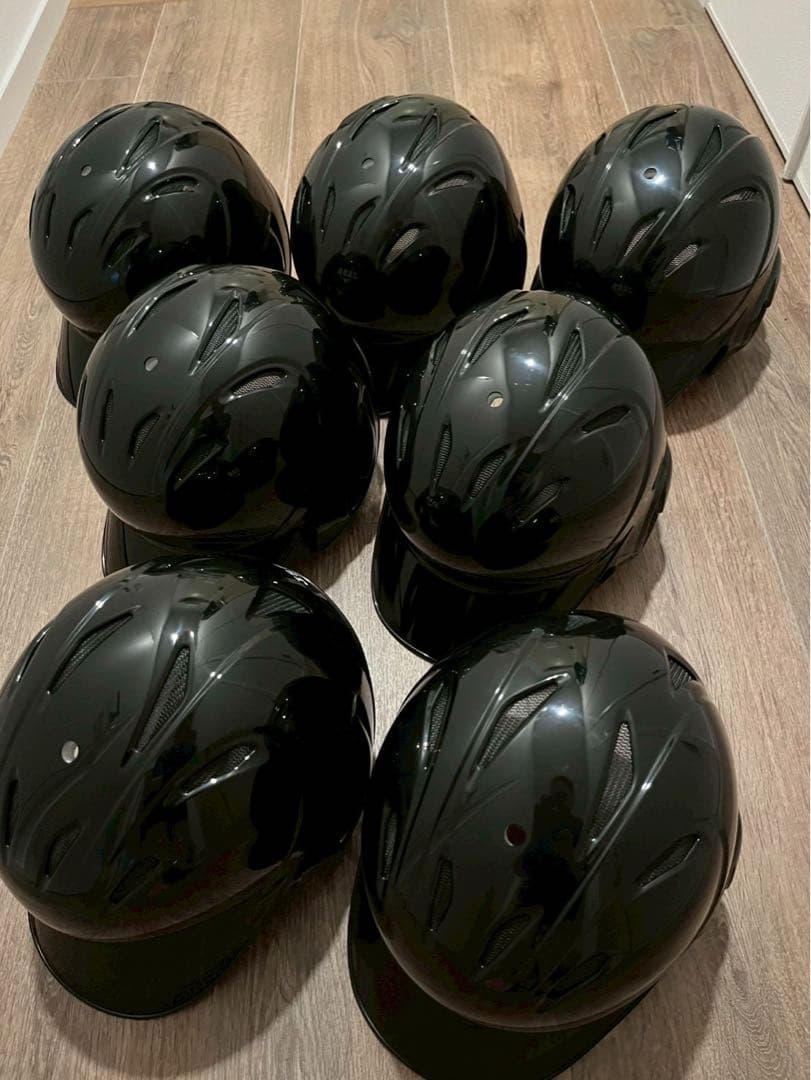 ミズノ 軟式ヘルメット7点 両耳 美品 3点程未使用あり ブラック