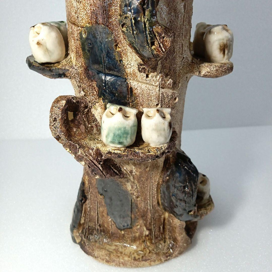 幸福 の 鳥 フクロウ タワー 縁起物 花入