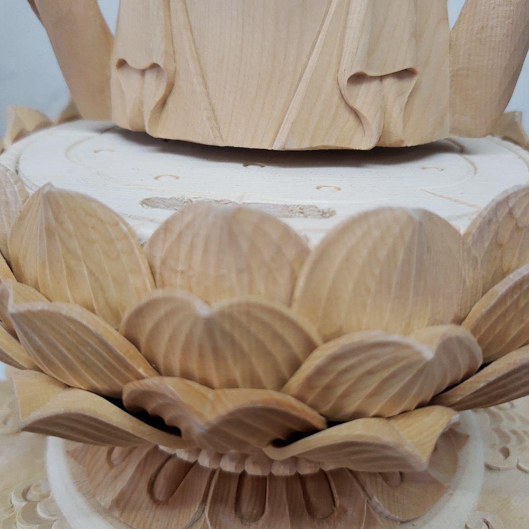 Ｂフライデー蔵出し特価大きな仏像★ヒバ材 千手観音菩薩像1尺立★全高 約68cm