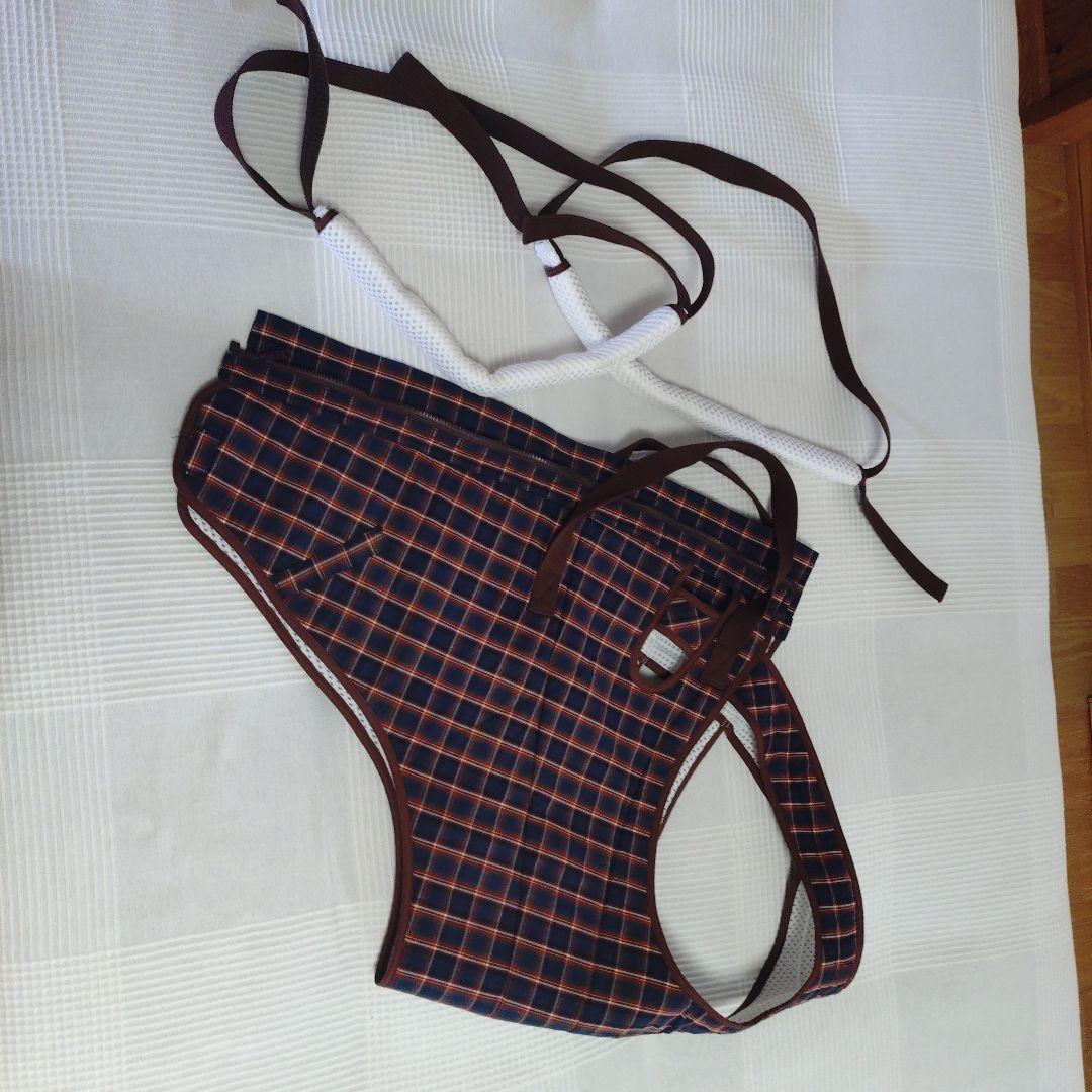 大型犬用チェック柄介護ハーネス