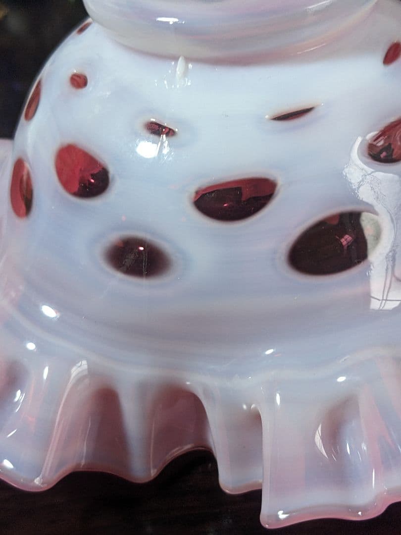 フェントン　ドット　クランベリーフリルボウル　お値下げ中