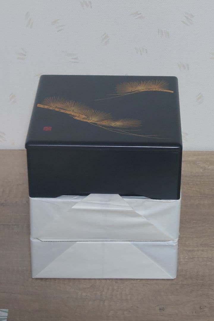 ビスケット　会津塗り 天然木 三段重箱 蔵漆JAPAN