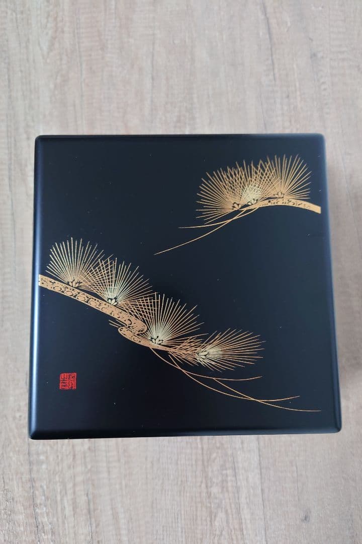 ビスケット　会津塗り 天然木 三段重箱 蔵漆JAPAN