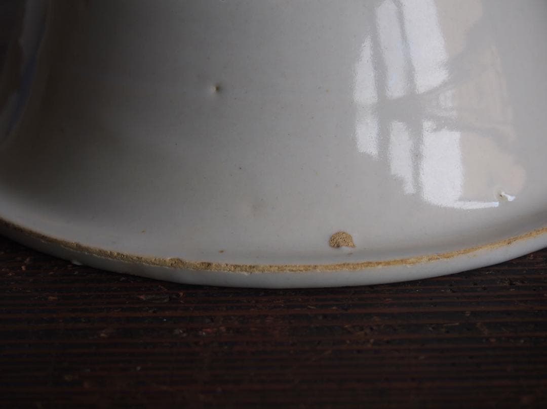 マニセス 青ライン 鉢 陶器 19世紀 スペイン古陶 スペインデルフト/K152