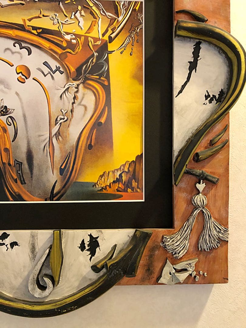 額装 絵画 希少 サルバトーリ ダリ風 レリーフ 木製縁 変額 処分価格