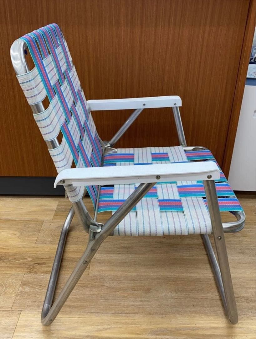 ローンチェア　ストライプデザイン アウトドアチェア 折りたたみ