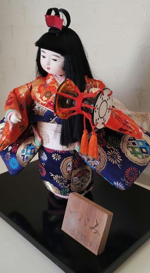 市松人形 「つづみ」ガラスケース入り　わらべ人形　明日香人形　8号