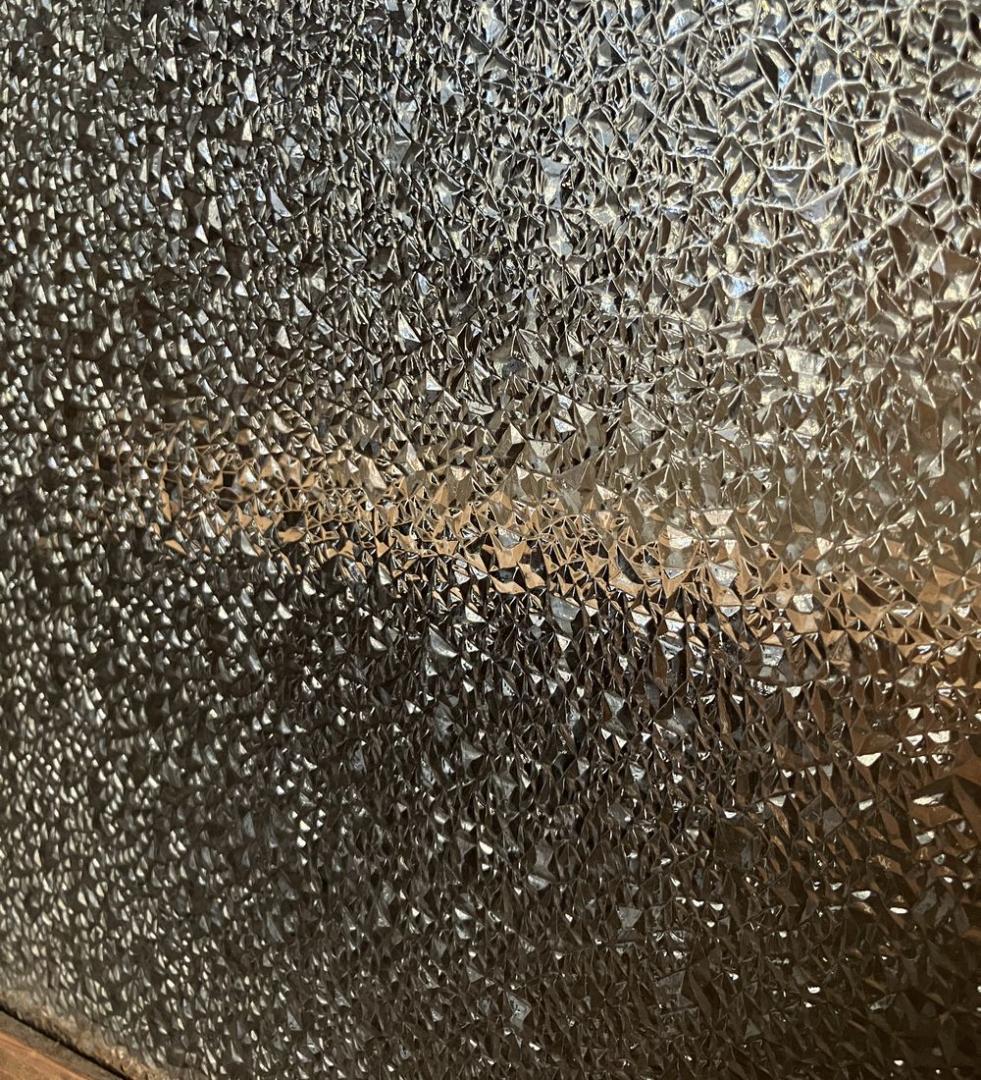 昭和レトロ 古い木製収納棚 ダイヤガラス キャビネット アンティーク 古道具