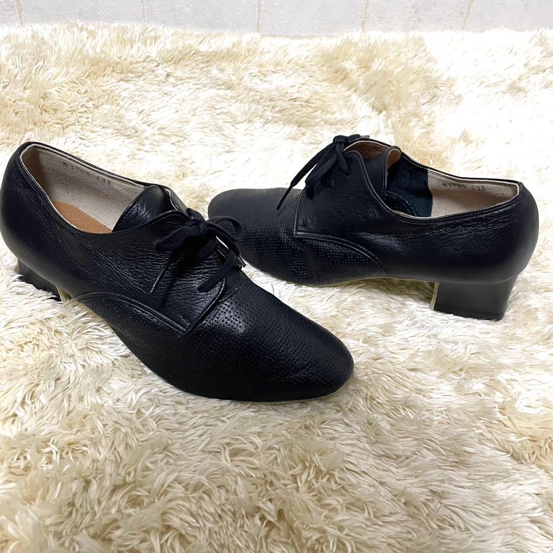 パッション　ティーチャーズシューズ　レザー 23.5cm 黒　社交ダンスシューズ