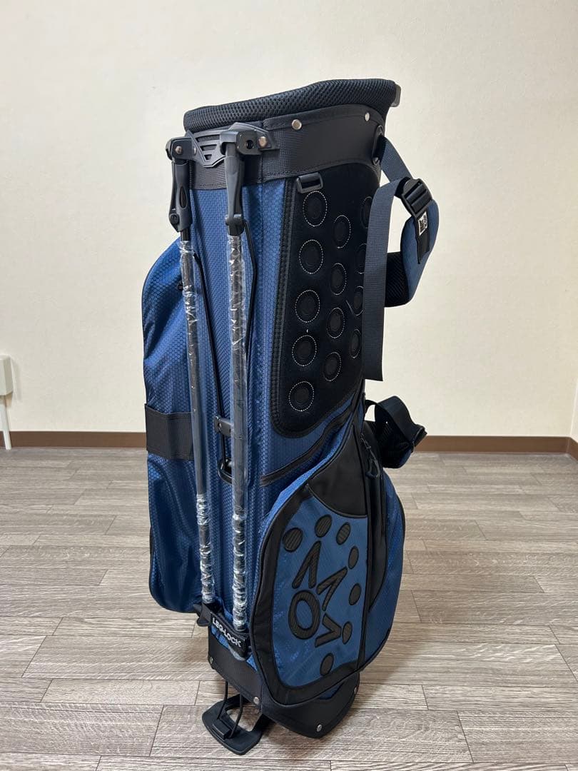 スタンド式キャディバック　ダークブルー！軽量で旅行用や気分転換のサブバックに！