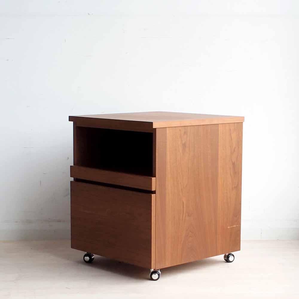 ウォールナット材 デスクワゴン 引出し キャビネット キャスター ZR24203