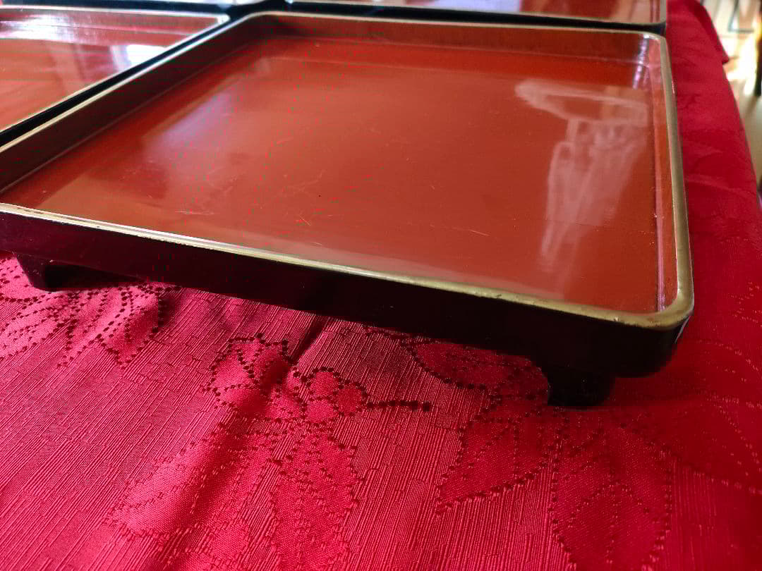 木製 朱膳 4台セット