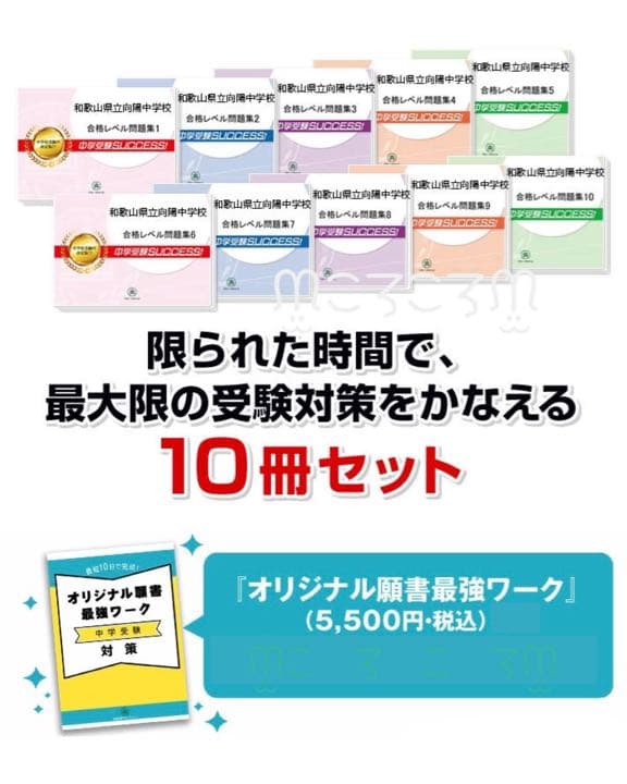 【中学受験対策】【未使用】合格レベル問題集（１０冊）オリジナル願書最強ワーク