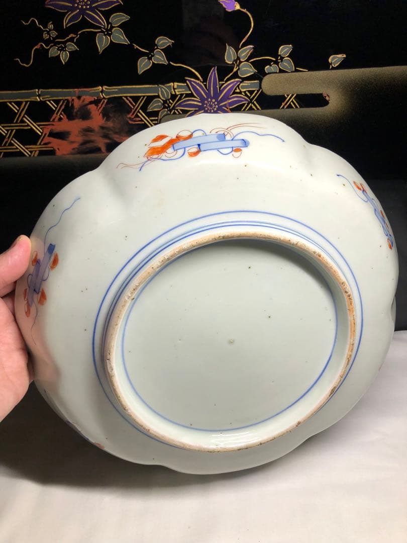 赤絵大皿。古美術。骨董品。戸末---明治時代。南京赤絵？清代。美品。舊家蔵出し