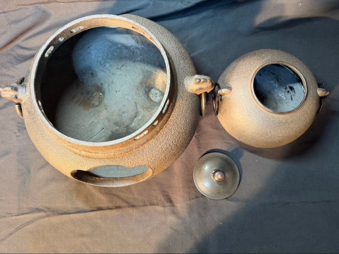 茶釜 風炉釜 茶道具 鉄器 古道具 茶道 風炉 骨董 アンティーク