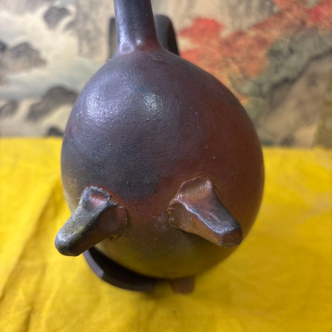 備前焼 人間国宝 金重陶陽 水次 　現存大珍品 茶道具 木箱 1064