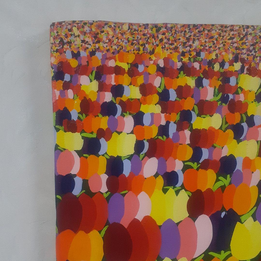 ハッピーチューリップ畑　F6号　アクリルガッシュ　キャンバス