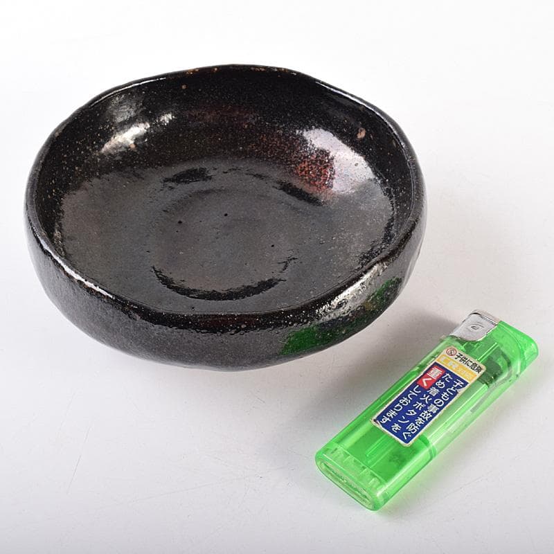 茶道具　楽吉左衛門　黒楽平茶碗　時代箱　V　R7636