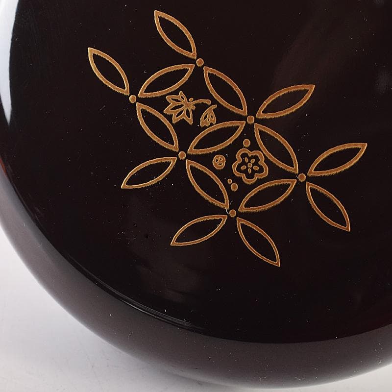 茶道具　塗師　中村宗哲作　七宝絵　万寿香合　共布　即中斎極め箱　M　R7492
