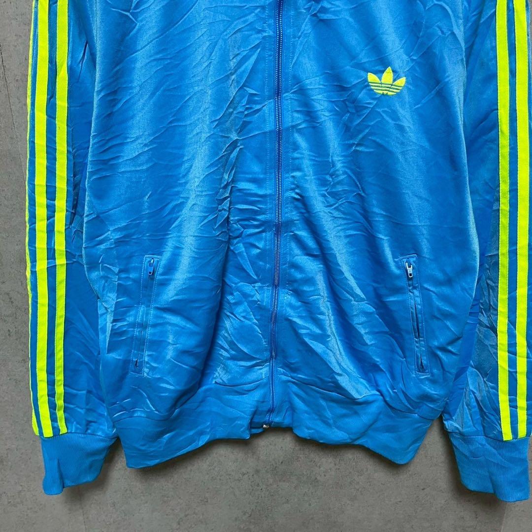 adidas アディダス　蛍光ライン　トラックジャケット ビッグトレフォイルロゴ