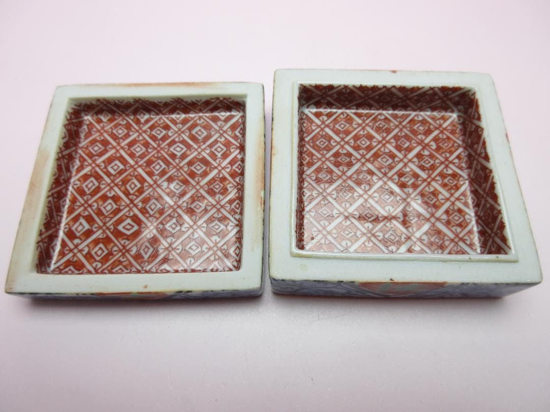 九谷焼 北出不二雄 色絵 小禽文 香合 E03 71215