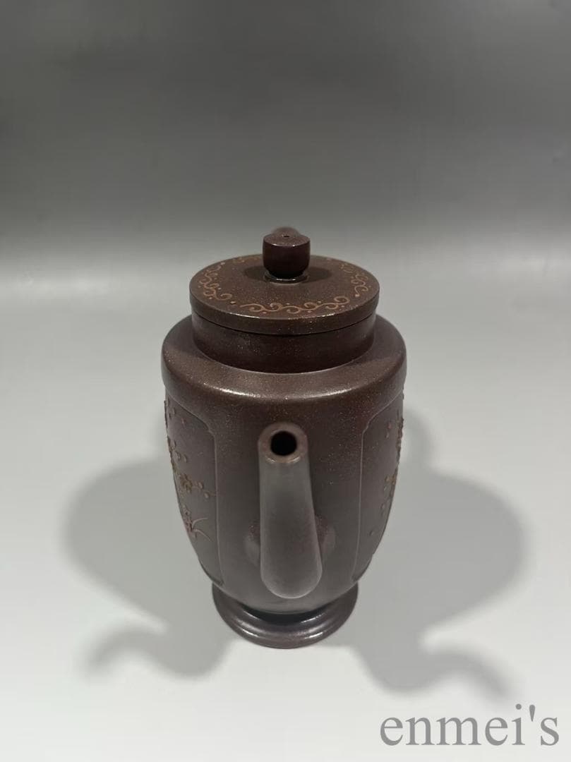 中国古美術 中国宜興 紫砂壺 賞杯壺 大清乾隆年制款 原鉱紫泥 急須 水差し