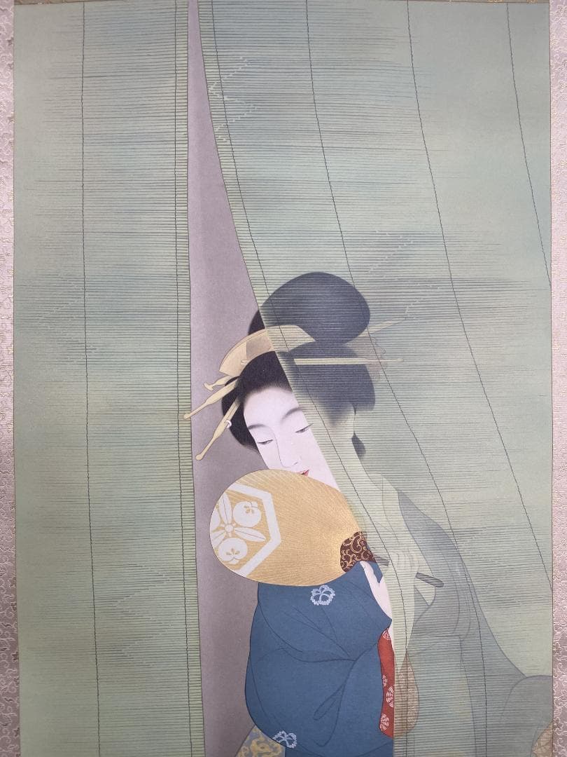 k*n様 上村松園【複製】『新蛍』限定84/200 共箱 美品 美人図 小学館