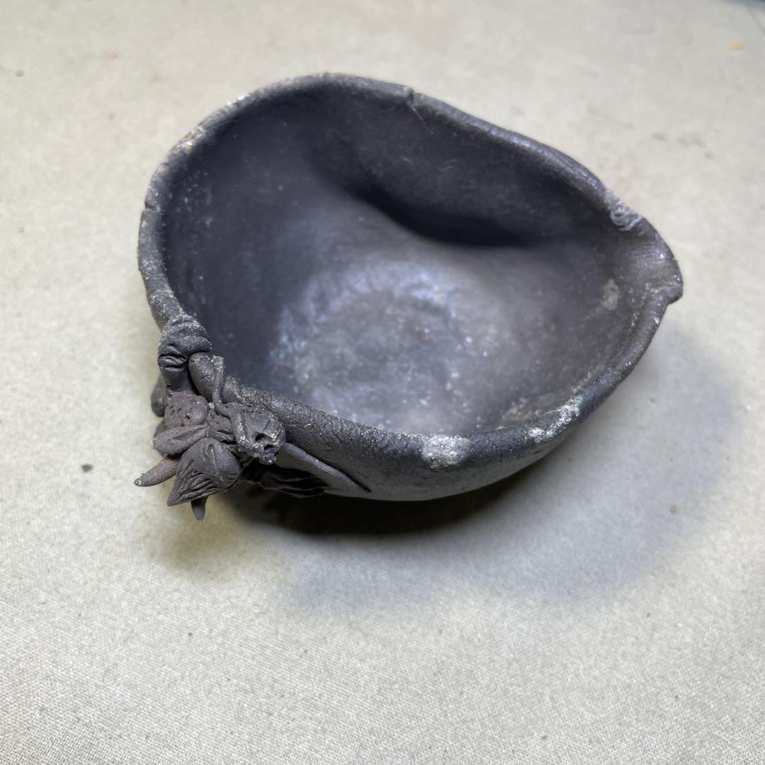 時代 備前双龍宝瓶湯冷炭化青備前 窯変 双竜　手造　煎茶道具　備前焼 急須茶器