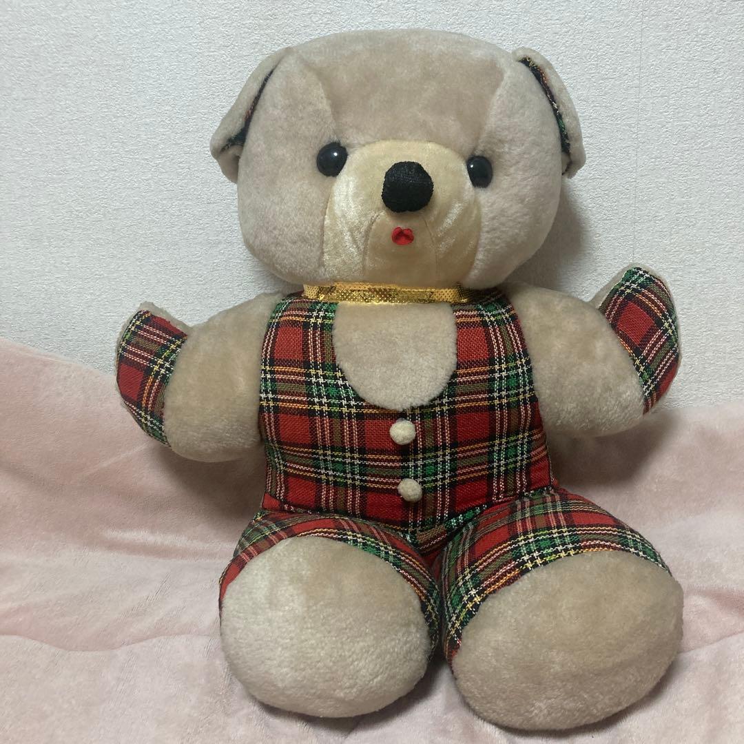 昭和レトロ　ヴィンテージ メーカー名不明　クマ　ぬいぐるみ　中古品