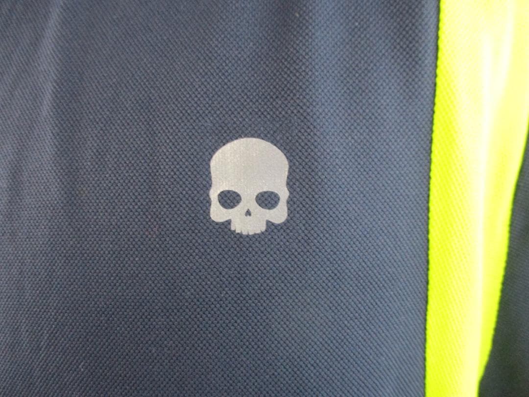 【ハイドロゲン・テニス】インレイ・テックＴシャツ★未使用★XLネイビー×イエロー