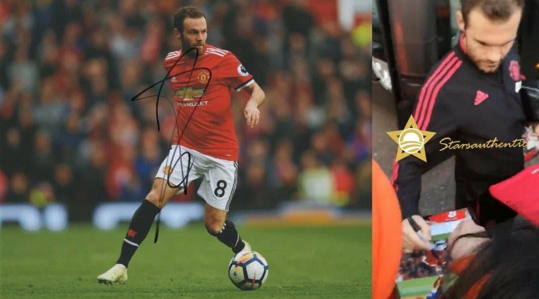 直筆サイン入り写真 フアン・マタ マンチェスター・ユナイテッドFC  鑑定済