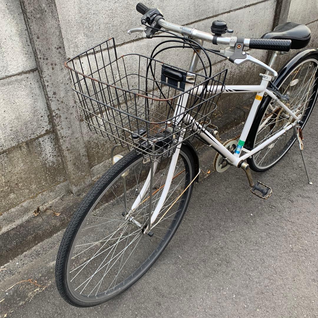 27インチ　シティサイクル白