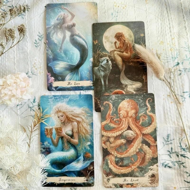 【正規品タロットカード】繊細な美麗イラスト✨マーメイドや海の精霊たちのタロット