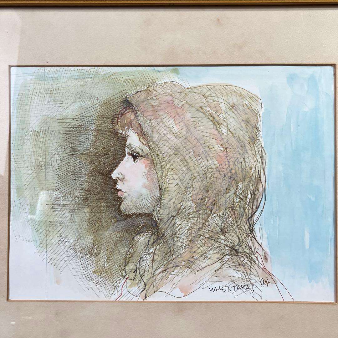 水彩デッサン　高井寛ニ　「プロフィール」　行動美術協会