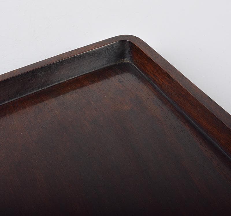 中国 唐木紫檀製　無垢彫　煎茶盆　香盆　M　R4273