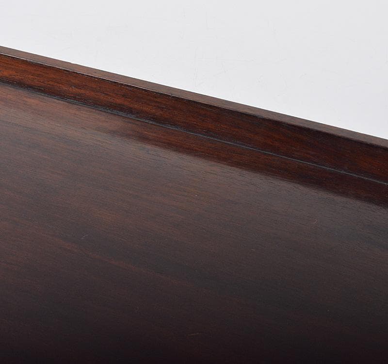 中国 唐木紫檀製　無垢彫　煎茶盆　香盆　M　R4273