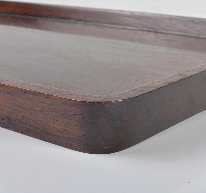 中国 唐木紫檀製　無垢彫　煎茶盆　香盆　M　R4273