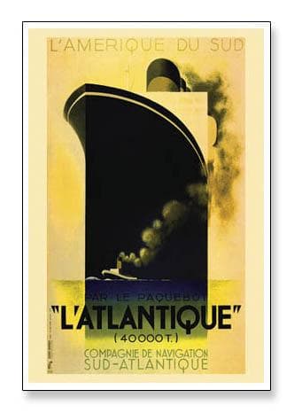 額装済/LAtlantique/アドルフ ムーロン カッサンドル/アートポスター