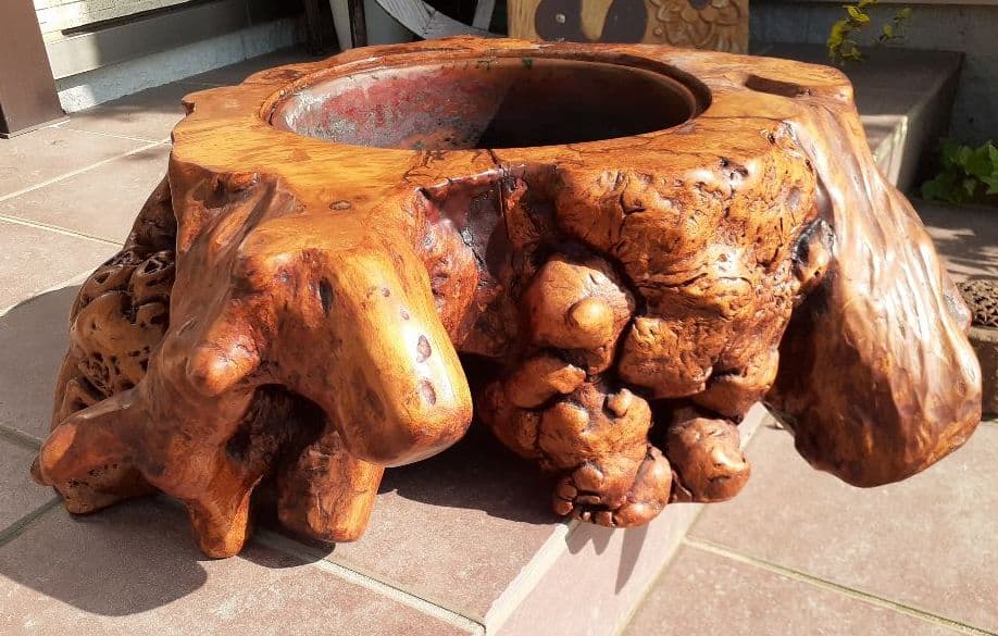 天然欅瘤くりぬき火鉢