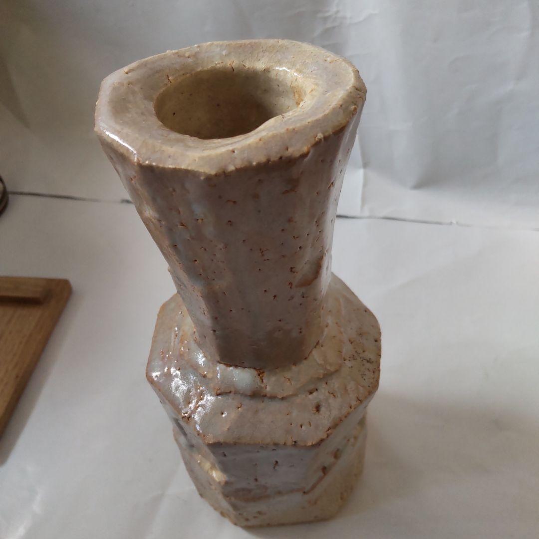 萩焼 十一世 坂高麗左衛門 作 砧 花入れ 共箱 陶器 花器 花瓶 花生 美品