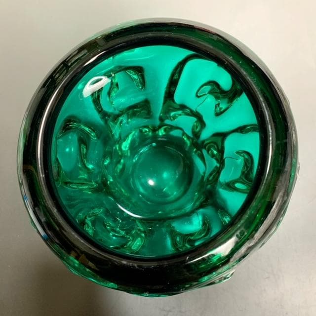 ドームナンシー  グリーン 花瓶 ガラス突起 1920年代 本物保証