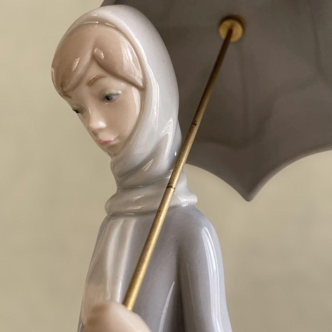 リヤドロ　傘を持つ少女とガチョウ