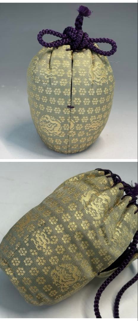 【中古品】瀬戸茶入　大亀老師書付　銘『温故』仕覆2枚付